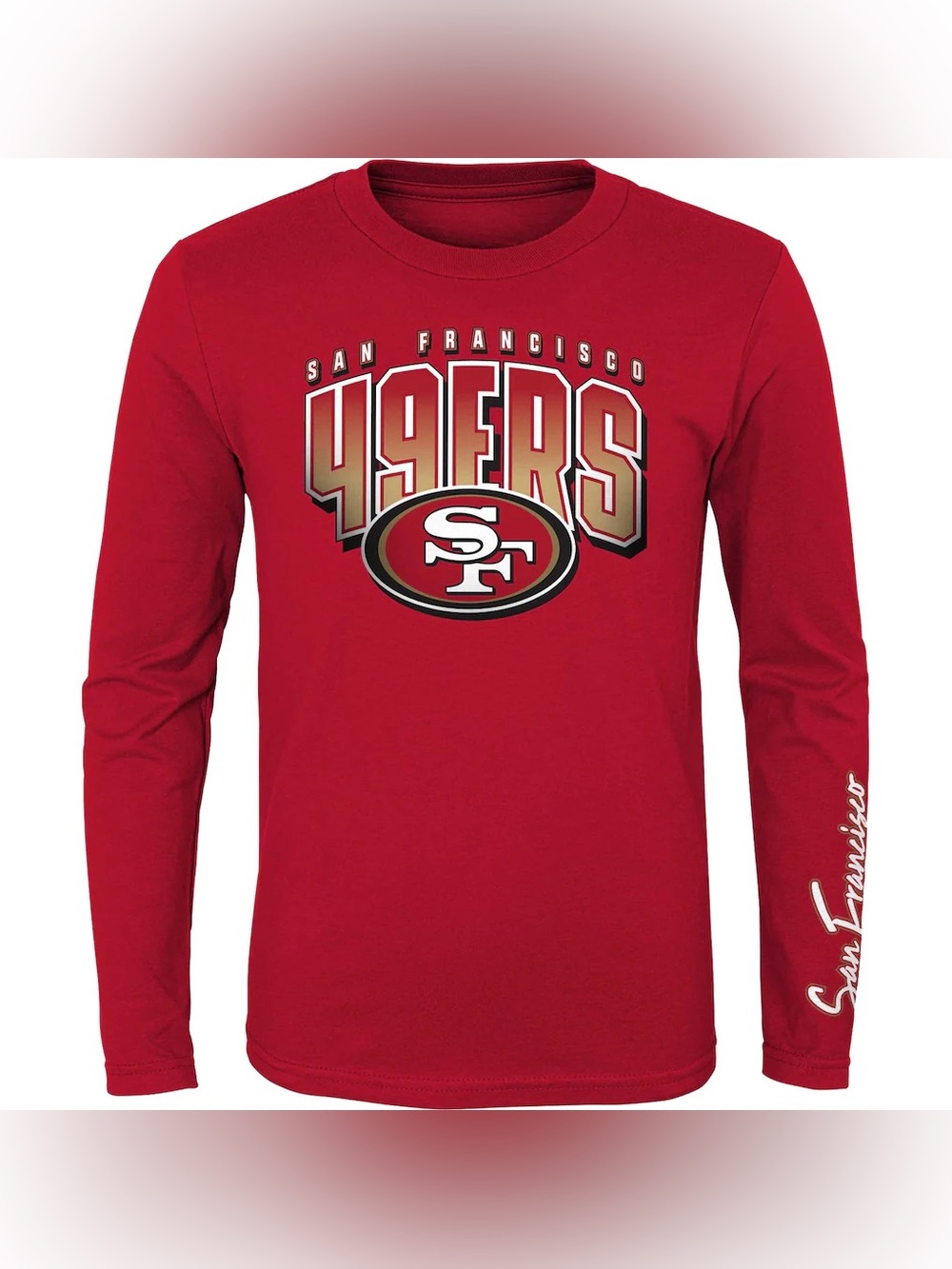 NFL Youth San Francisco Scarlet Fan Fave long sleeve T-Shirt red XL